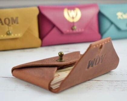 Gift Ideas for a Female Boss personalized business card holder