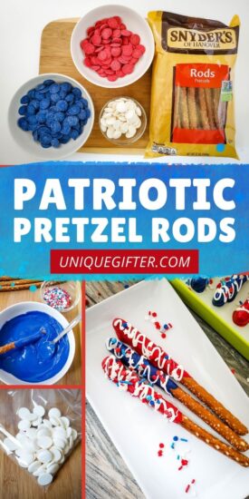 Patriotic Pretzel Rods | 4th of July Snack | Fourth of July Snack Recipe | 4th of July Recipe | July 4th snack | Snack Recipe | #fourthofjuly #july4th #snack #recipe #dessert