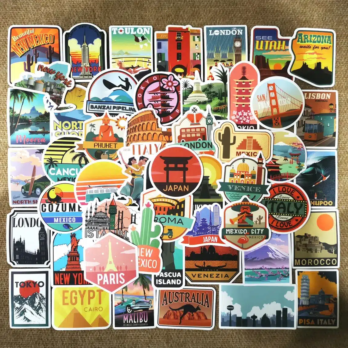 20 More Stocking Stuffers for Travelers travel stickers 