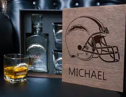 decanter and whiskey glass personalized box set 