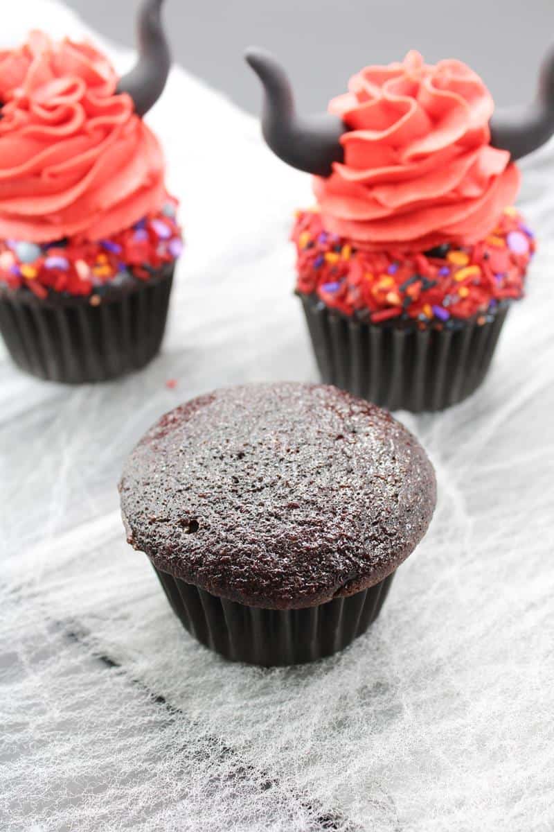 plain chocolate devils food cake chocolate cupcake