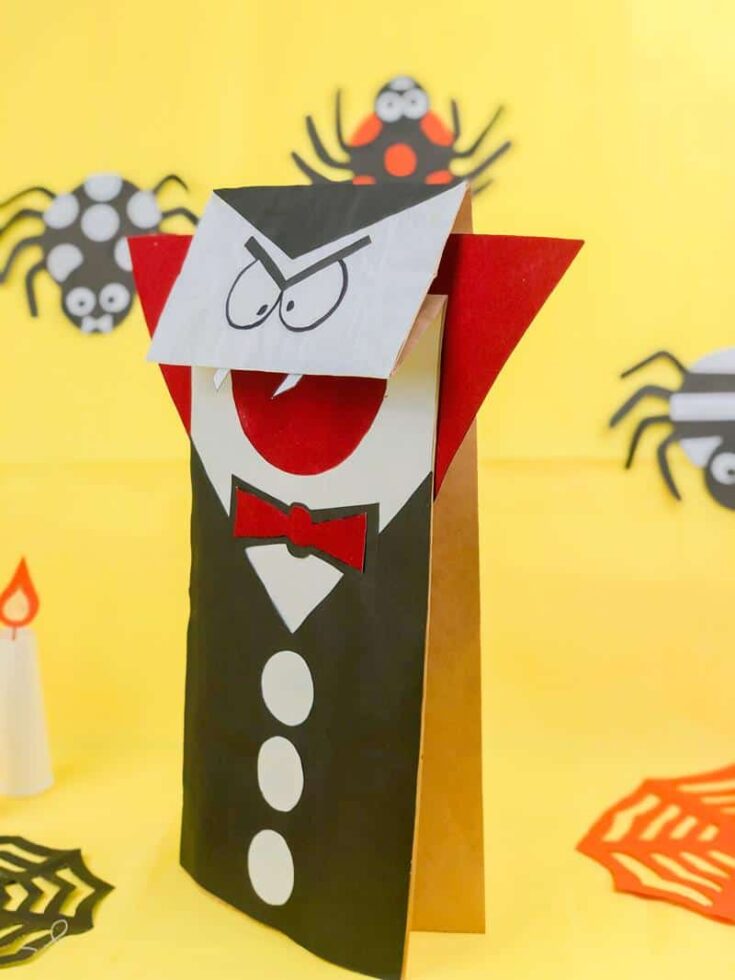 Dracula Paper Puppet Craft for Kids