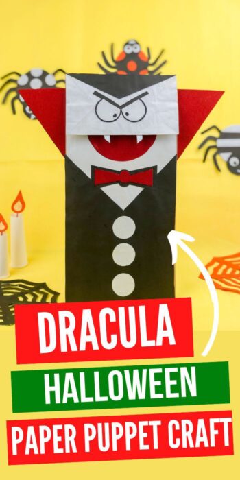 Dracula Craft | Paper Bag Craft | Kids Craft Idea | Easy Craft Project | Halloween Party Craft | Halloween Party Activity | Kids Halloween Activity | #craft #dracula #paperbag #kidscraft #activity