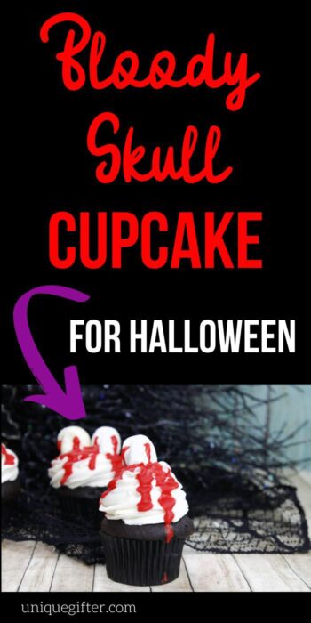 Bloody Cupcake Recipe | Skully Cupcake Recipe | Halloween Baking Ideas | Halloween Cupcakes | Halloween Party Food | Halloween Recipes | #halloween #skull #cupcake #creepy #recipe