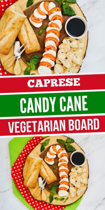 Candy Cane Cheese Board | Caprese Cheese Board | Tomato and Mozzarella Cheese Board | Caprese Spread | Christmas Cheese Board | Cheese Spread | #cheese #caprese #capresesalad #Christmas #holiday #cheeseboard