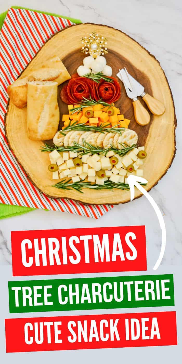 Christmas Tree Charcuterie Board | Christmas Cheese Board | Holiday Meat and Cheese | Meat and Cheese Spread | Easy Cheese Board | #christmas #christmastree #meatandcheese #cheeseboard