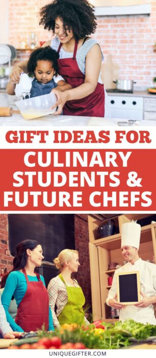 Gift Ideas for Culinary Students and Future Chefs | Graduation Gift Ideas for a Chef | Cooking School Gifts | Kitchen Themed Gift Ideas #culinarystudents #giftideasforchefs #giftsforachef #kitchentools #cookinggifts