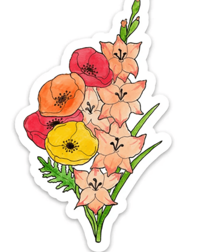 August birth flower sticker