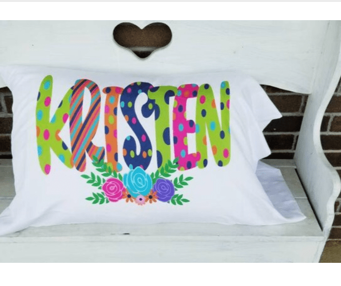 Cute personalized pillow for kids who are attending Jewish summer camp