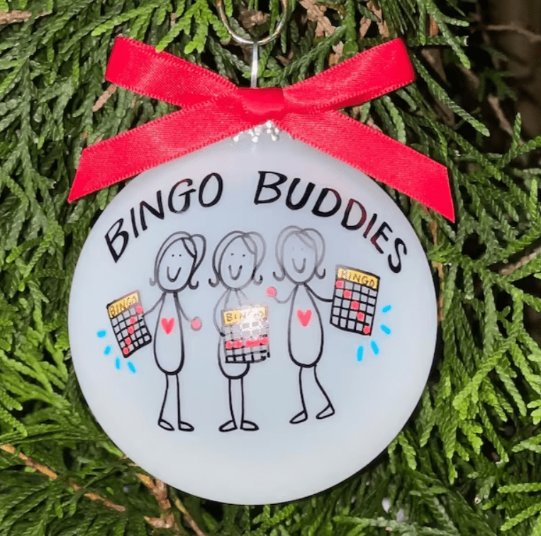 Cute bingo buddies ornament gift ideas for friends who are bingo fanatics