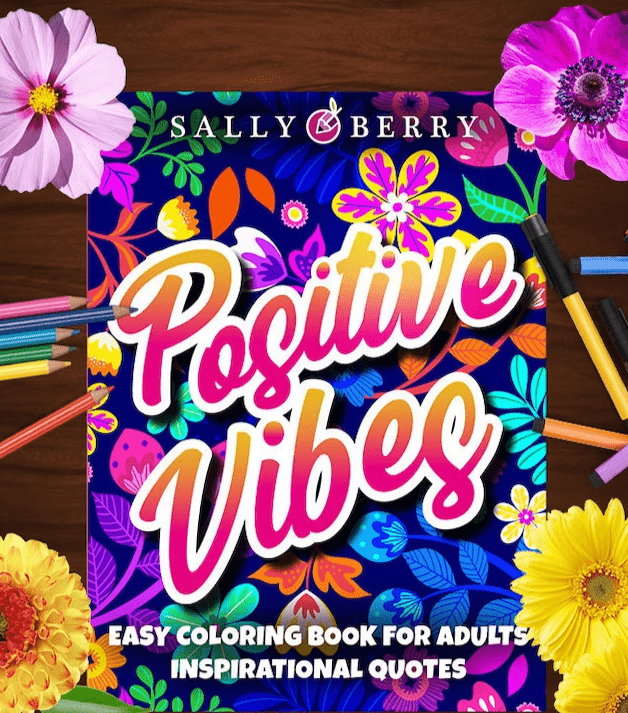 Printable positive vibes coloring book