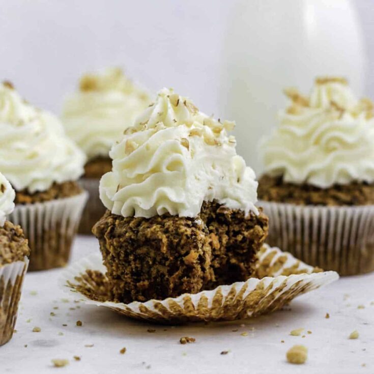 Image for Gluten-free Carrot Cake Cupcakes (Easy + Healthy)