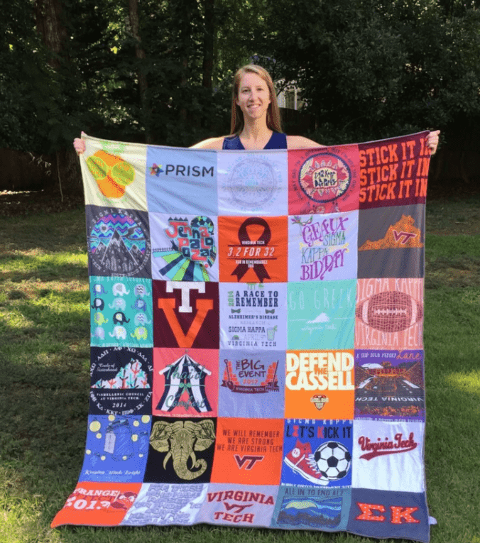 Lap size t-shirt quilt custom made for a camper