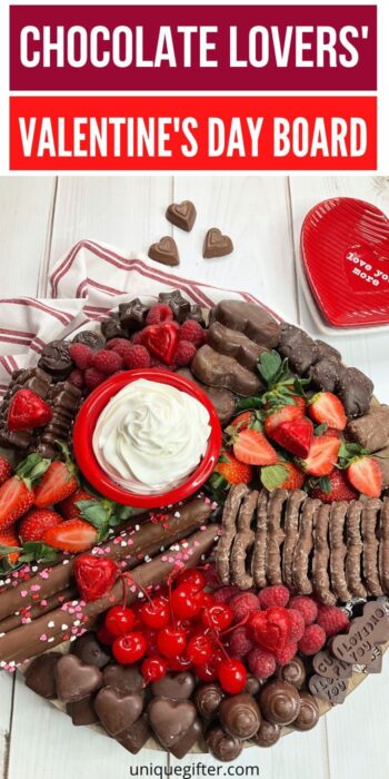 chocolate lovers valentines day snack board 