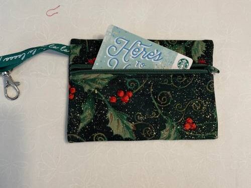 Holly & Berries Gift Card Holder for a December birthday
