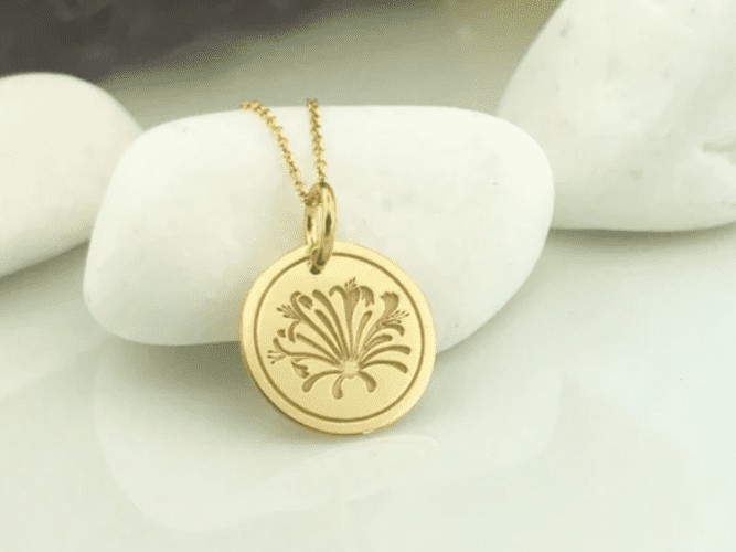 Honeysuckle gold flower necklace 