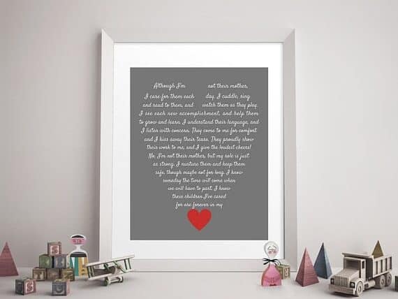 Art print with a poem on it