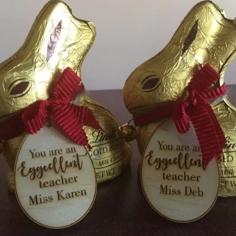 Laser cut wooden egg easter gift tags for teachers