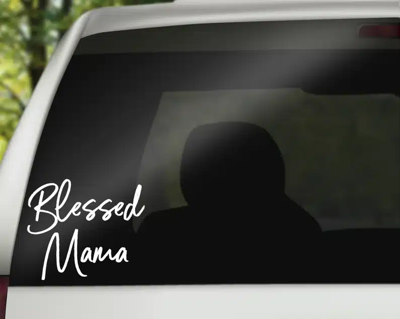 Blessed mama car decal