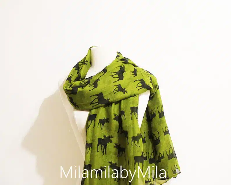Green moose infinity scarf