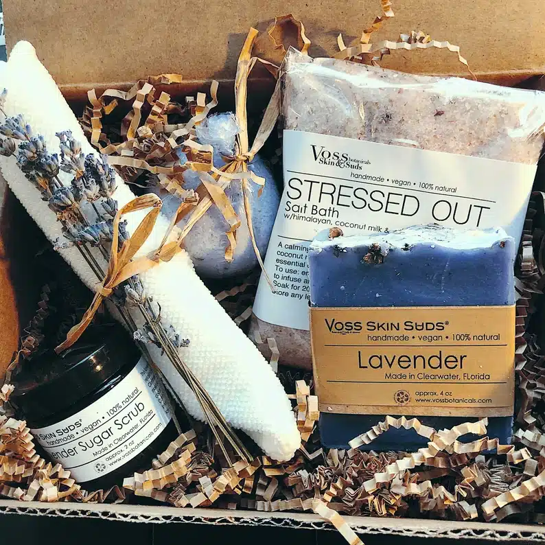Lavender relaxation gift basket