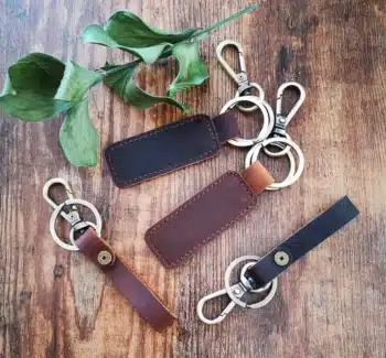 Leather keychain