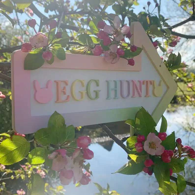 Easter egg hunt directional sign