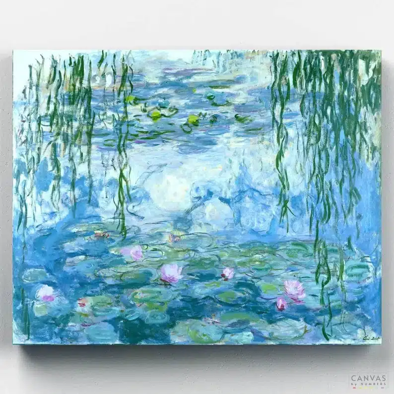 July birth flower Water Lily paint by numbers kit
