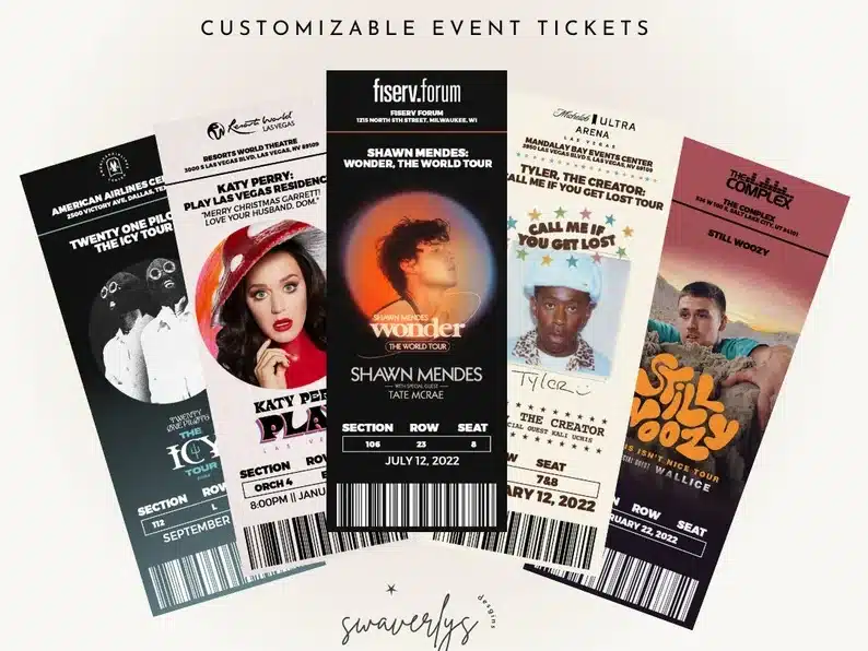 Customizable event tickets