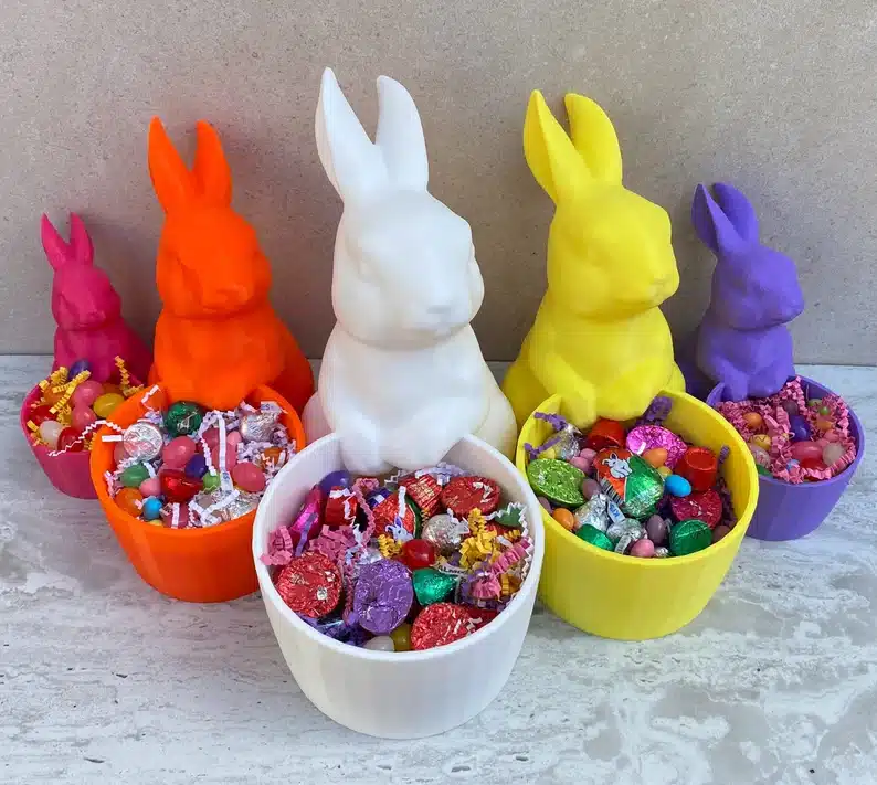 Bright bunny candy dish desk organizer