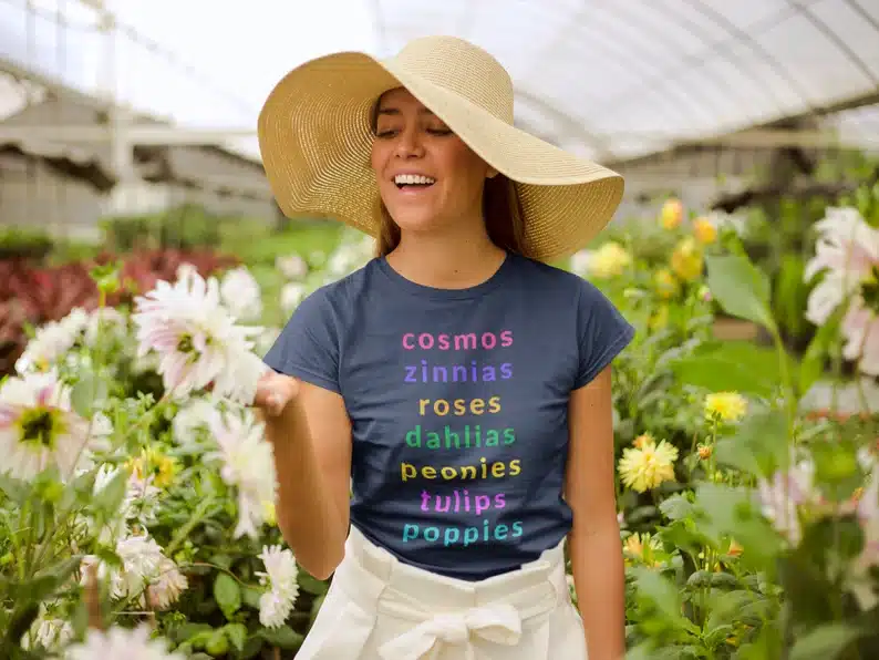 Wildflower Tee Shirt that includes October birth flowers