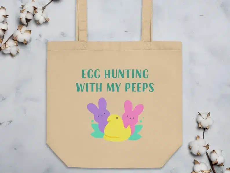 Egg hunting with my peeps tote bag