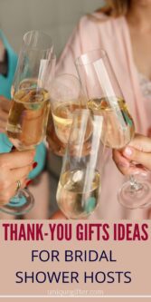 Thank you gift ideas for bridal shower hosts | Wedding shower hostess gifts | Presents for the people hosting a bridal shower | Etiquette for bridal shower hostess | Bridal Shower Hosts #BridalShowers #ThankYouGifts #BridalShowerHosts #ThankYou #Host