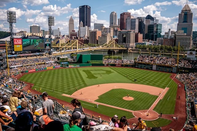 Baseball game stadium