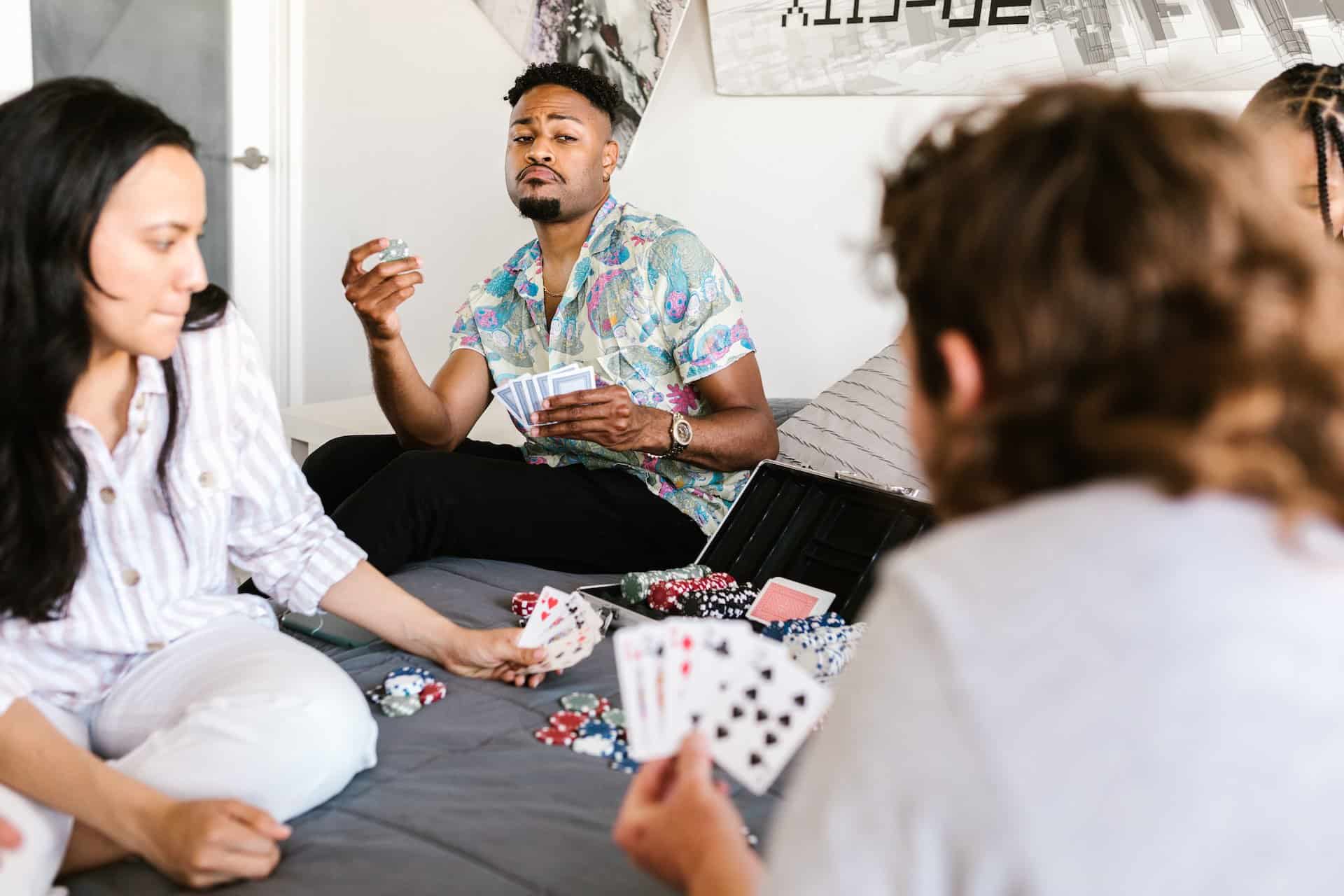 friends playing a card game