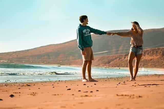 Couple having fun together on a beach