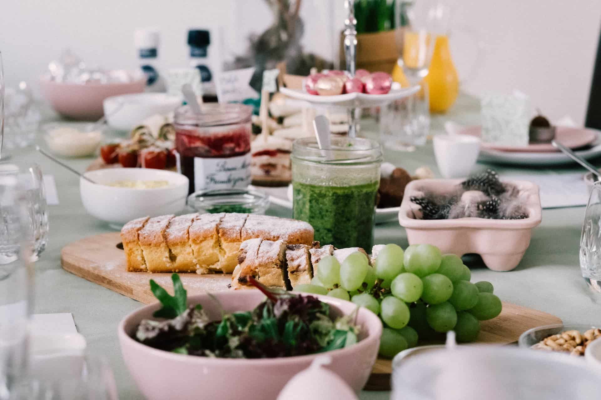 Easter themed dinner party table setting