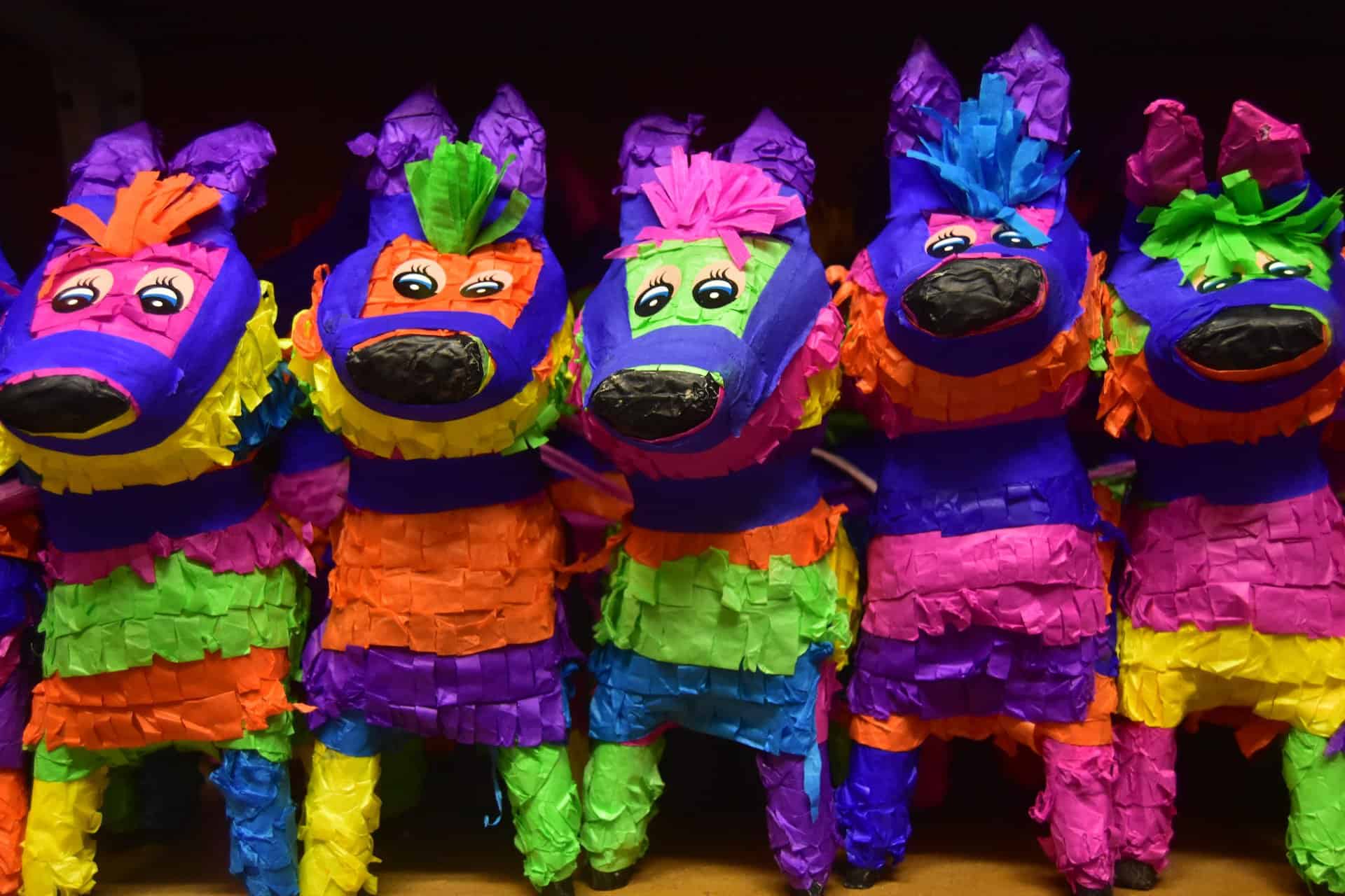 Row of pinatas