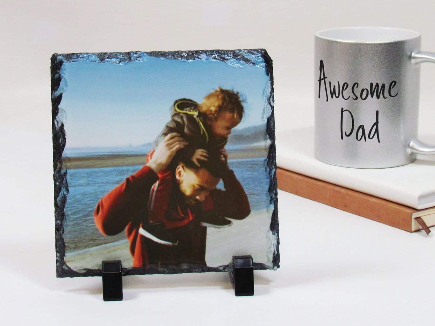 Mother's Day Gifts for a Mom Who Has Everything: Photo printed on a square slate. 