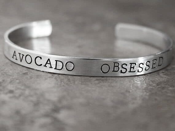 Avocado obsessed silver bracelet