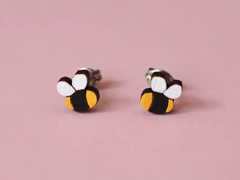 save the bees baby bee earrings