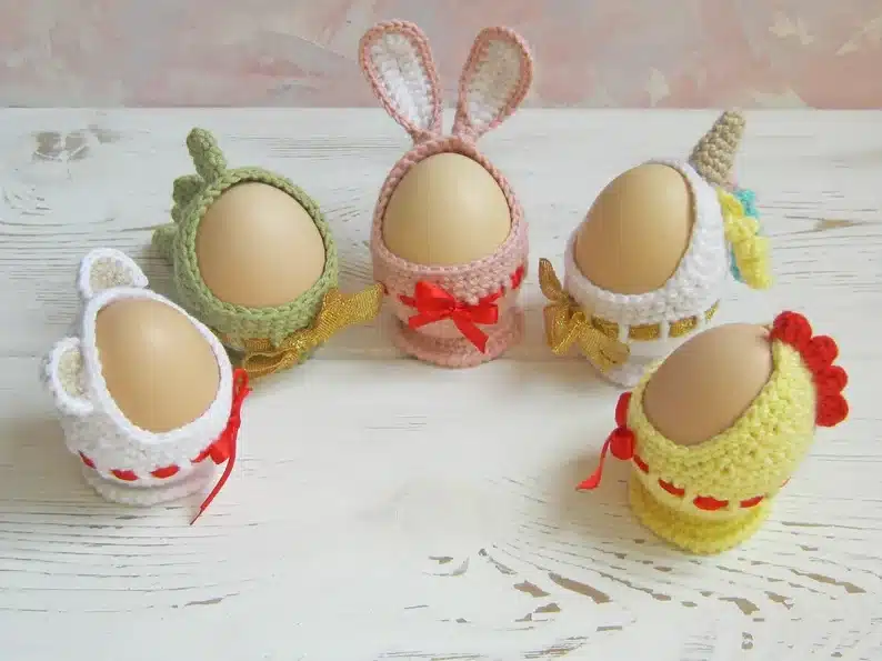 Easter classroom gifts for 6th grade students: crocheted egg holders