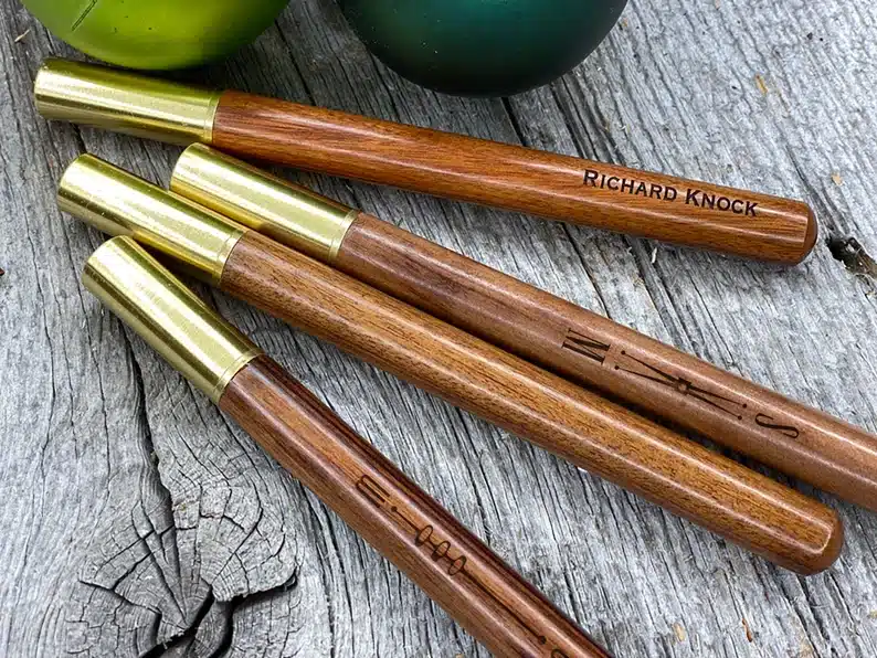 Personalized wooden rollerball pen