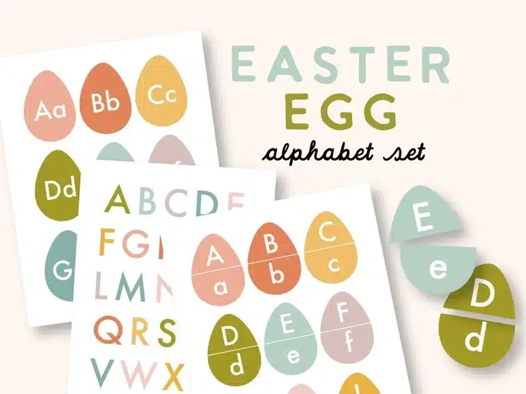 Easter egg alphabet matching flannel felt board set. 