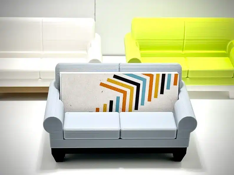 Gift Ideas for Secretary Day That Aren't Flowers: Light grey couch to hold business cards. 