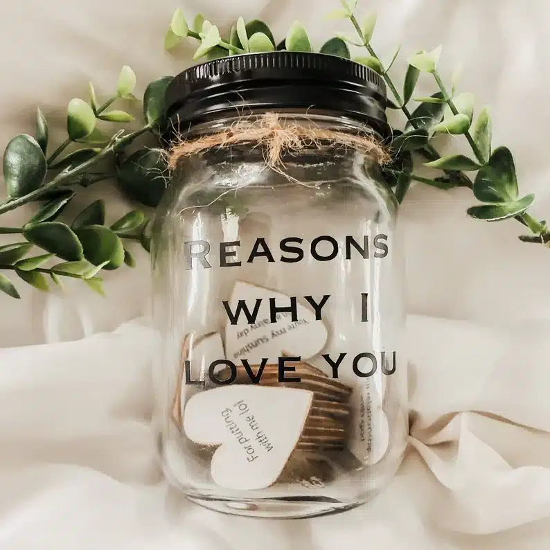 Mother's Day Gift for Your Ex Wife: Jar with black lid and black font that says 