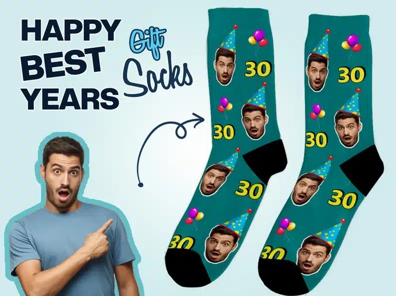 Funny custom birthday socks
