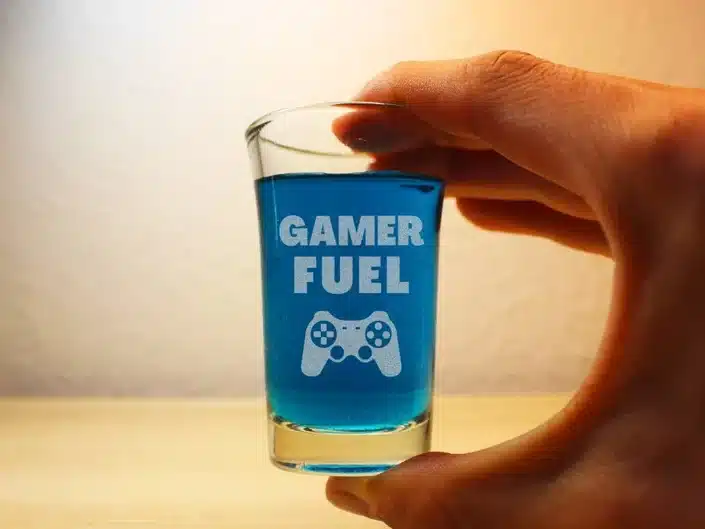 Gamer fuel shot glass