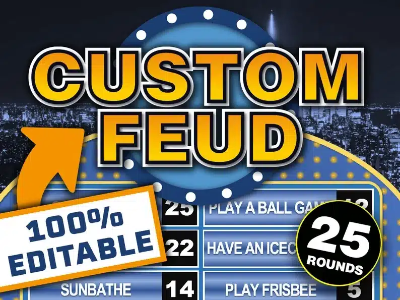 Customizable family feud game