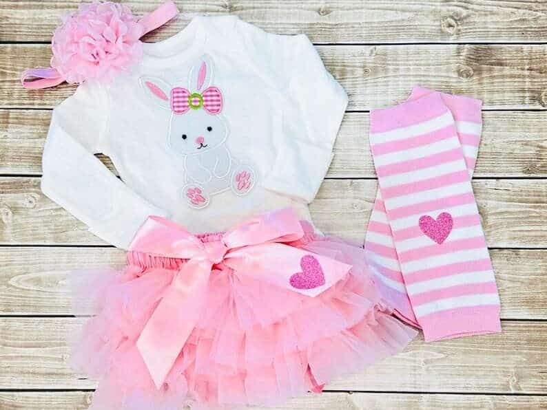 Baby girl's first easter tutu outfit